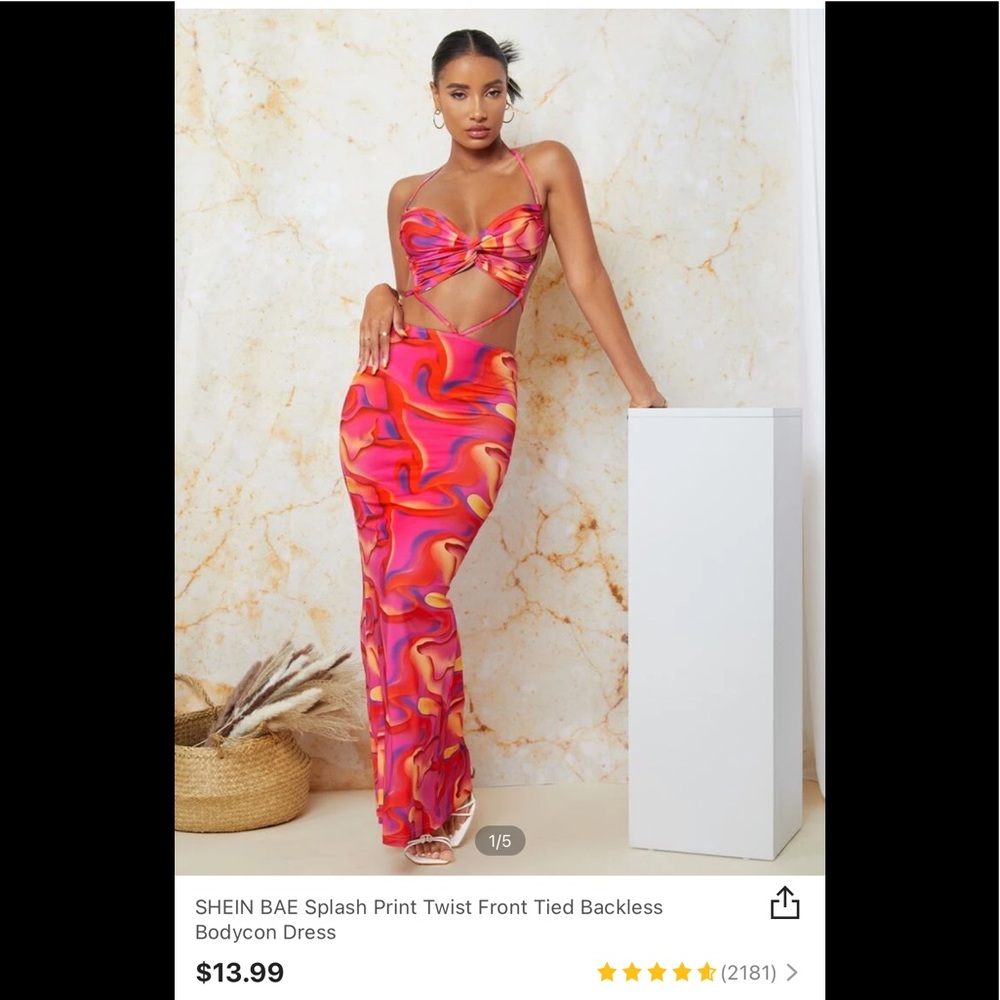 SHEIN backless bodycon dress